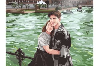 draw your couple photo into cartoon art