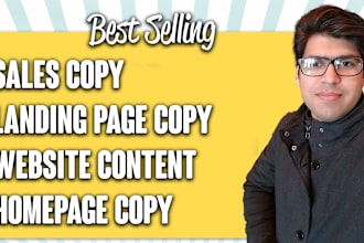 write top sales copy, landing page copy, website content, homepage copy