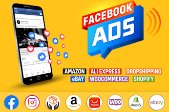 design facebook, instagram ads for dropshipping, amazon, shopify, ali express
