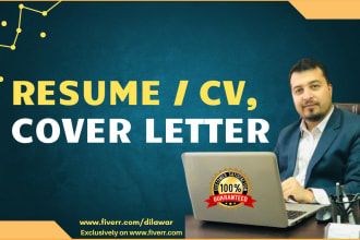 design professional resume, executive cv, modern cover letter