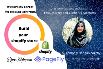 clone shopify store or landing page with gempages , pagefly page builders