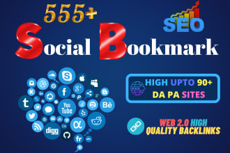 do 555 plus social bookmarking manually white hat SEO backlink service
