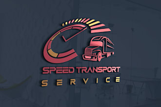 create transport, trucking and logistics logo