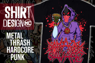 design a hardcore punk thrash shirt design