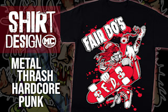a custom metal or punk band t shirt design
