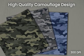 create camouflage design, seamless pattern, camo