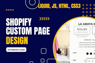 create custom shopify page design