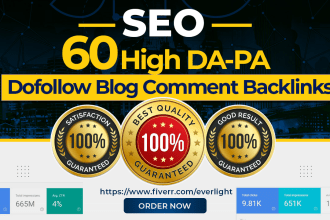 create 60 high da dofollow manual blog comments backlinks
