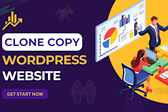 clone, copy and design a responsive wordpress website