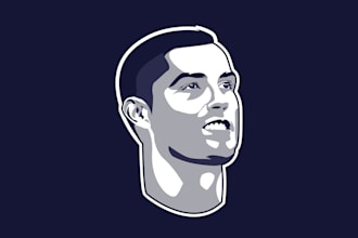 draw minimalist flat line vector avatar of you within 24h