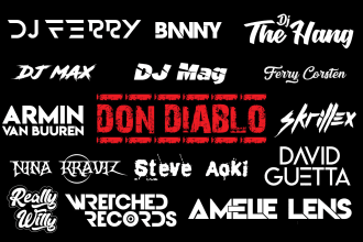 design dj band, brand and music logo
