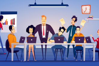 create a 2d animation elearning video production