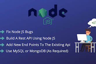 make rest API using node js, mysql, postgres, mariadb