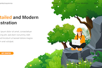 create modern flat design illustration