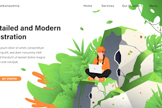 create modern flat and isometric illustration for apps and web