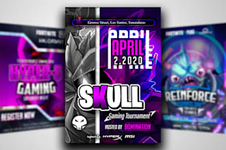 design professional poster or flyer for gaming esports event