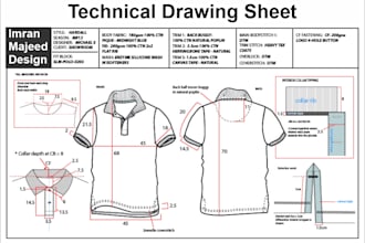 fashion apparel tech pack technical flat sketch design