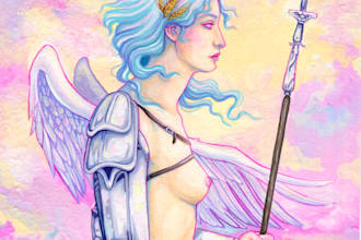 create hand drawn mythological creatures and characters