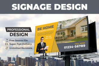 design modern billboard, signage and banner