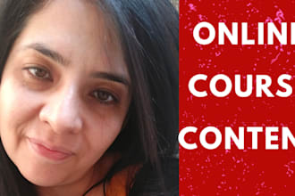 write online course content, curriculum design, lesson plan