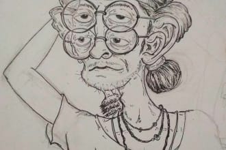 do ink drawing in my style for you