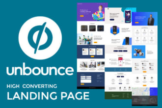 convert figma, xd,canva to unbounce  landing page or website design
