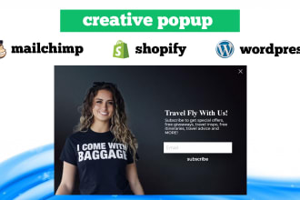 setup creative popup on shopify and wordpress