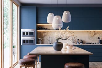 do kitchen interior design and 3d modelling