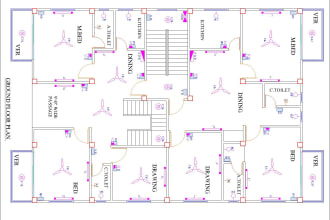 design floor plans 2d  and elevations in autocad
