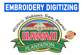 do embroidery digitizing logo for dst pes exp jef vp3 fast