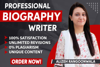 be your professional business biography writer