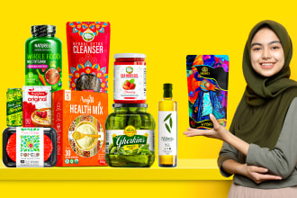 do attractive packaging label and pouch bag design