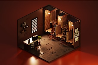create low poly 3d environments, assets