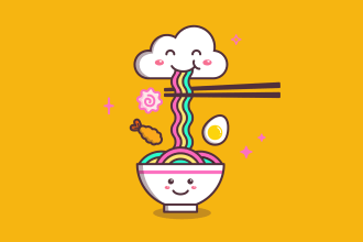create a cute kawaii hand drawn logo for your business