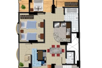 make 2d floor plan rendering