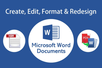 create, format, edit and redesign ms word documents