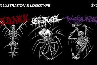draw dark mutant hardcore punk band with dystopian artwork