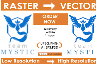 convert  raster low quality logo to vector , high quality