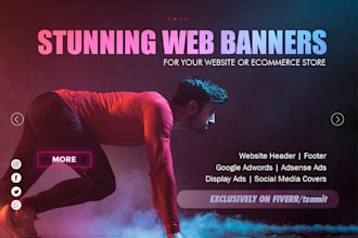 design premium web banners, headers, google ads of anysize