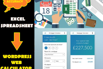 convert excel spreadsheet to online wordpress web calculator