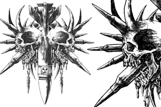 draw darkart gothic pointillism for d beat crust punk etc