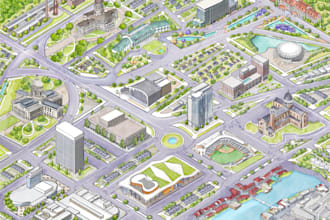 do architectural overhead map or site plan illustration