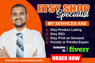 do set up etsy shop or store etsy listing with seo keywordsd