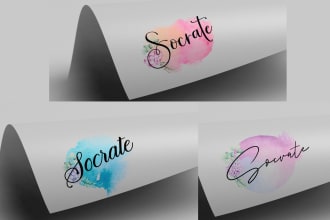 design beauty floral watercolor signature logo