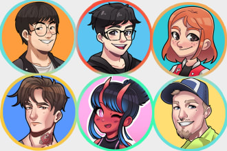 Top 5!  create a portrait profile picture with an unique cartoon style