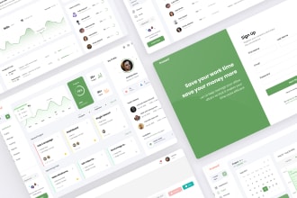 design ui ux dashboard web app in figma or adobe xd