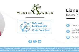 design a png or HTML email header, signature or footer