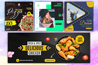 design awesome  facebook, youtube, twitter, linkedin banner, post