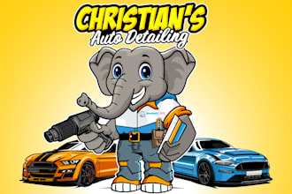 do professional animal cartoon character and mascot logo design