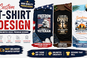 do a custom t shirt and typography t shirt design